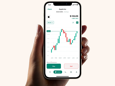 Investment App app banking buy chart design finance finance app fintech ios mobile mobile app money stock trend ui uidesign ux wallet walletapp