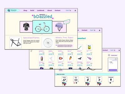 bDazzled bicycle bicycles cycling design ecommerce kawaii pastels shop ui ux web web shop web ui website
