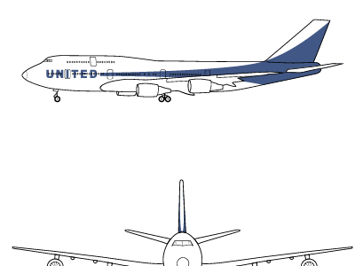 United Plane Livery airline branding logo student project