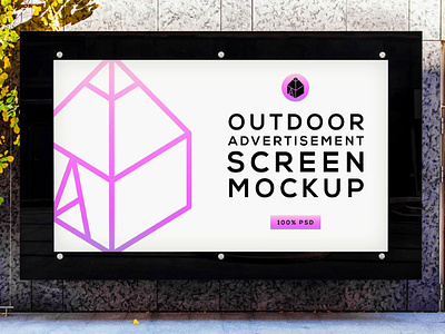 Free Outdoor Advertising Screen Mock-Up 4