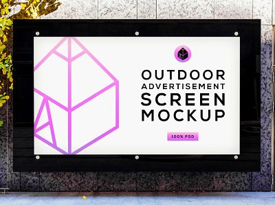 Free Outdoor Advertising Screen Mock-Up 4 advertisement free freebie mock up mockup outdoor panel poster screen street