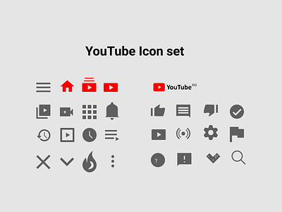 YouTube icon set