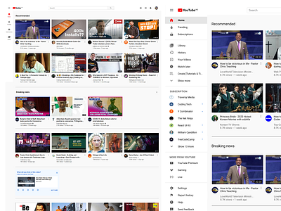 youtube clone showing sidebar branding design icon logo ui ux web website