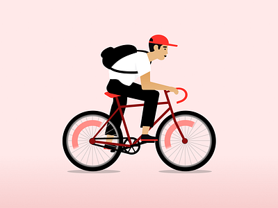 Bike Rider animation art flat icon illustration illustrator minimal ui ux vector