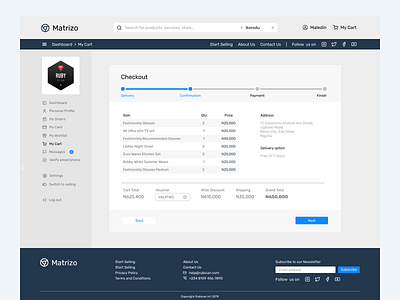 Matrizo Checkout Page design flat ui ux web website