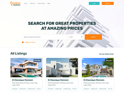 westan realties design ui ux web website