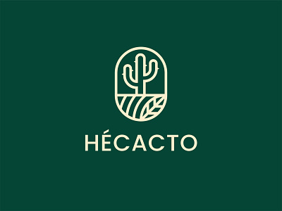 Hécacto Plant Shop Logo branding cacti cactus creative design elegant flat florist flower fresh icon identity logo minimalist plant plantshop symbol vector