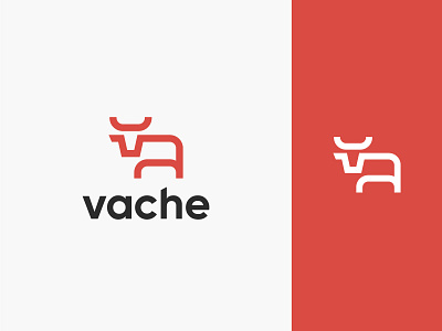 Vache - Burcher Shop Logo brand branding butcher cow design flat identity logo minimalist modern shop simple vache