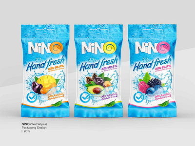 Nino fruity wet wipes packagingdesign graphic branding