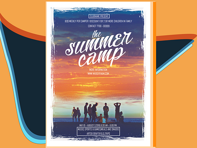 summer camp poster design illustration poster ux web website
