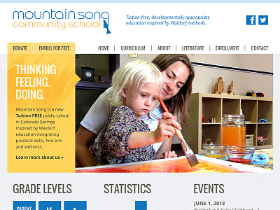 Mountain Song Community School concept v1 design rangers education school waldorf school web design webdesign