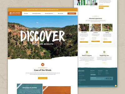 Cave of the Winds Website adventure attraction cave caving colorado springs discovery exploration explore outdoor redesign revamp tourism tourist underground update website