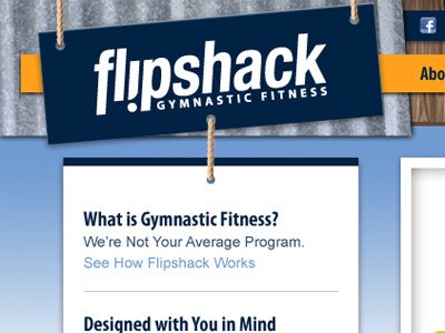 Flipshack Header colorado springs design rangers gymnastics header website
