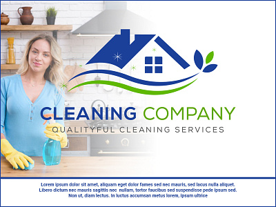 Cleaning Servicing Company Logo green logo. smart logo