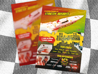 Flyer design for offshore raceboat team brand identity branding design graphic design