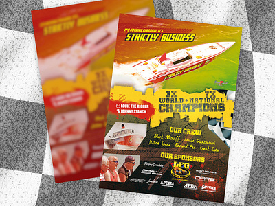 Flyer design for offshore raceboat team