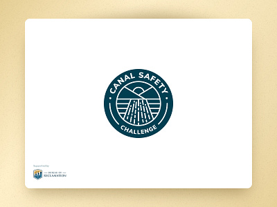 Canal Safety Challenge Logo badge branding bureau canal green line logo river safety water