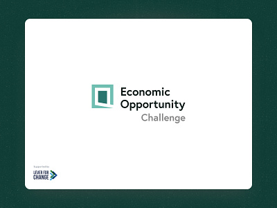 Economic Opportunity Challenge Logo branding challenge door economic green inqequality logo