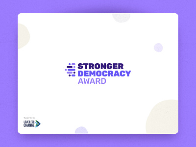 Stronger Democracy Award - Logo award branding challenge democracy logo optimistic purple stronger vector vibrant