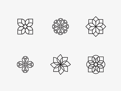 Flowery Shapes flower illustration outline shape stroke vector