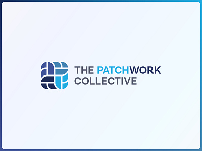 The Patchwork Collective - Logo aid blues branding collective colors foundation giving hope logo patchwork positive quilt vibrant