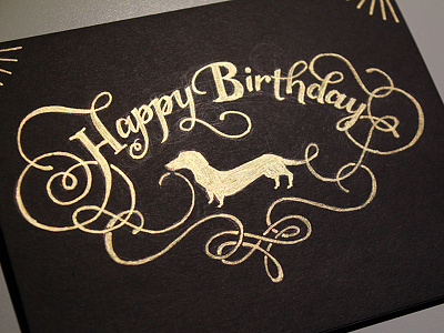 Happy Birthday dachshund lettering