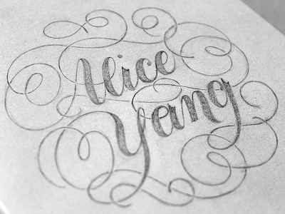 Name Page flourishes hand lettering lettering pencil