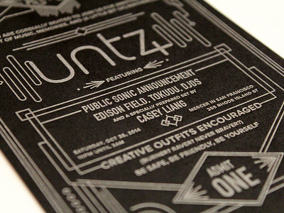 Untz Invite deco design illustration invitation invite lettering letterpress ticket