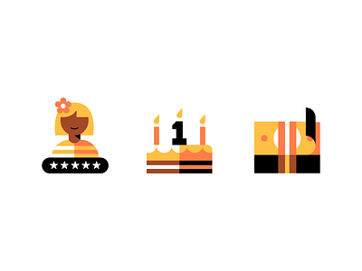 🌼 anniversary badge birthday cake cash icon illustration logo money payment reward uber design user rating vector