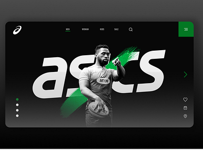 Siya Kolisi Asics Landing Page Concept design illustration minimal ui web