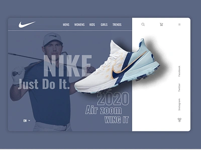 Nike "Wing It" Golf Shoes design illustration minimal ui web website