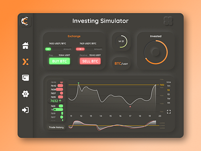 CryptoTrading Platform charts concept design cryptocurrency exchange figma platform design simulator trading