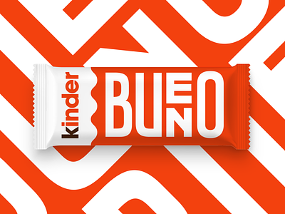 Kinder Bueno - Concept branding chocolate dribbbleweeklywarmup flat minimal packaging typography vector