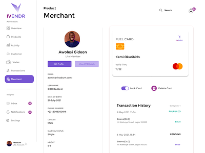 Ivendr Merchant Dashboard branding design figma finance landingpage merchant ui ux