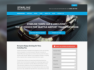2013 11 14 Starline flat design home page limo company website