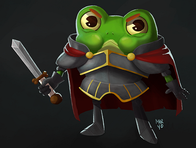 Frog Knight animal cartoon characterdesign cute cute art cuteanimal digital art digital painting drawing frog illustration ilustrator