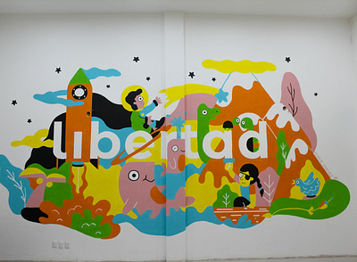 Libertad illustration kids illustration mural mural design muralart painting