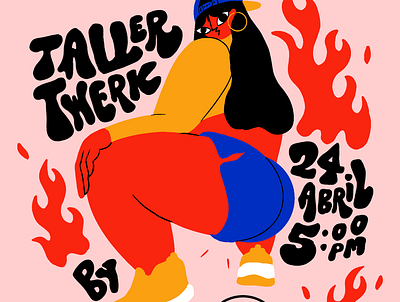 Twerk dancing design digital illustration girls illustration lettering poster poster art
