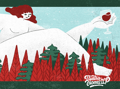 DECEMBER christmas digital illustration girls happy holidays illustraion photoshop snow