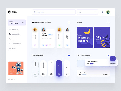 University Dashboard UI Concept 3d animation app behance branding design dribbble figma free graphic design icon illustration logo motion graphics ui uiux ux vector web website