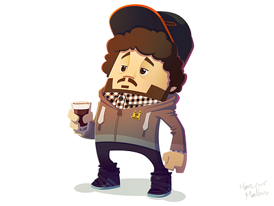 Monsieurmaltaisiddribbble cartoon monsieur maltais vector art