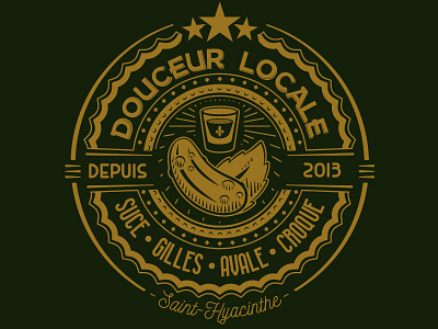 Douceur Locale Logo crème de menthe verte dill pickle douceur locale gilles vigneault illustrator logo pickle saint hyacinthe shot vector