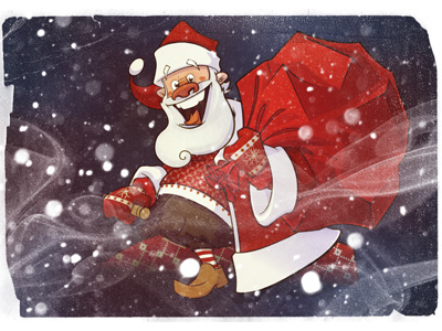 Christmas card cartoon christmas illustration noël santa