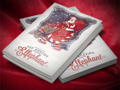 Elfephant Card card cartoon christmas elephant elfephant illustration santa