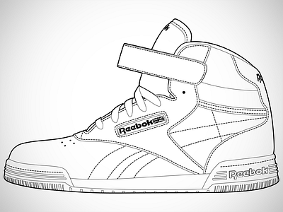 Reebok Ex-O-Fit Hi Clean Logo Line Art ex o fit hi clean logo reebok shoe sneaker vector