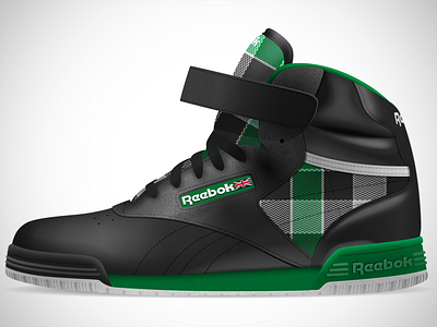 Reebok Ex-O-Fit Hi Clean Logo 2 ex o fit hi clean logo plaid reebok shoe sneaker vector