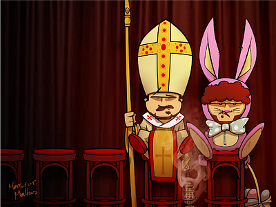 Easter Special Enfants du Feu Poster cartoon easter enfants du feu pope rabbit