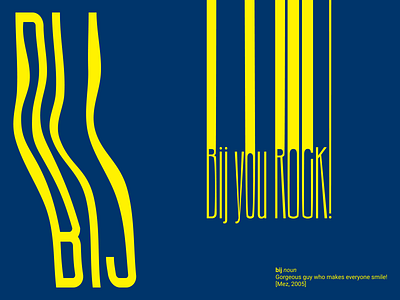 Bij you ROCK! adobe adobe illustrator blue design dictionary figma flat illustrator liquid motion noun shot stripe stripes type typography urban vector yellow yellows