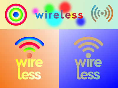 Wireless Logo blur design figma flat frosted glass glass gradient typography vector