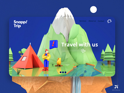 Travel with us ! 3d branding c4d character design illustration ui website
